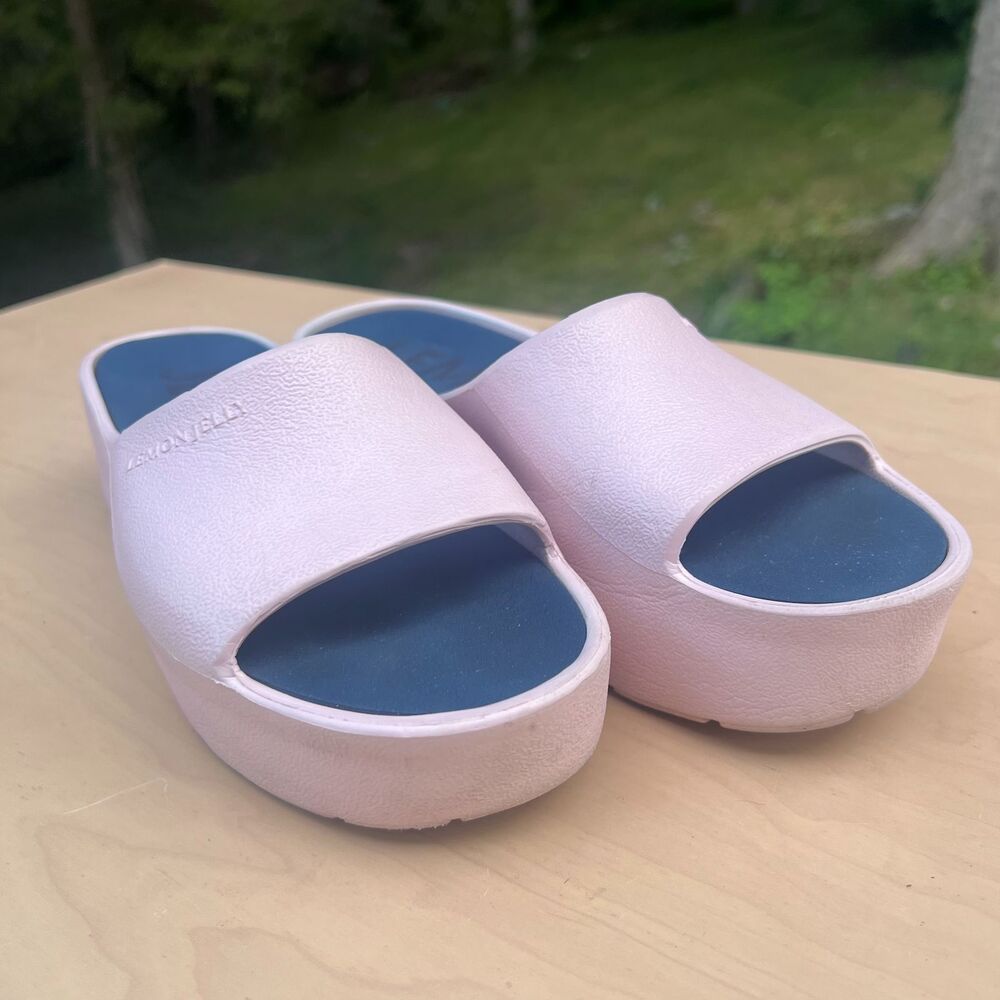 Lemon Jelly Chunky Platform Wedge Shoes Sandals Rose Pink Color Slip  7.5 / 38